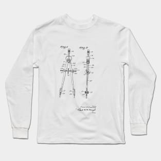 Compass Vintage Patent Hand Drawing Long Sleeve T-Shirt